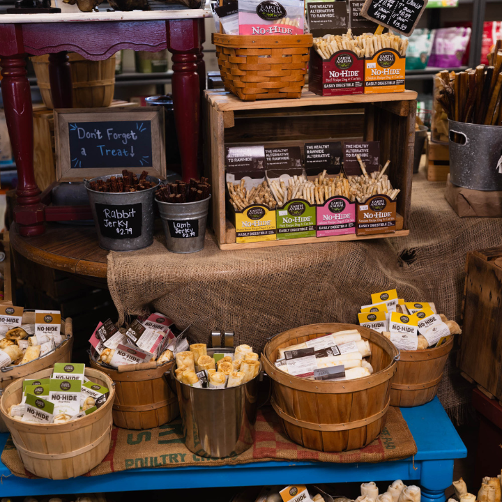 Treat and chew bar display at Bone Appetit pet pantry