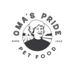 Oma's Pride pet food brand logo at Bone Appetit Pet pantry